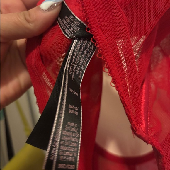 🩷♥️free shipping Victoria's Secret Red Floral Lace Bustier - Picture 7 of 7